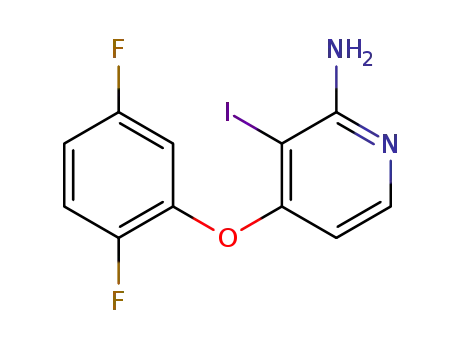 Molecular Structure of 1345854-91-2 (4-(2,5-difluorophenoxy)-3-iodopyridin-2-amine)