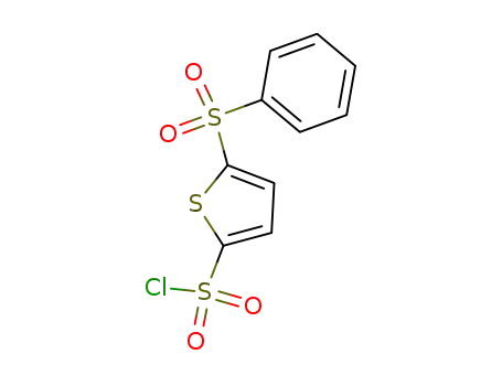 Molecular Structure of 166964-37-0 (5-(PHENYLSULFONYL)THIOPHENE-2-SULFONYL CHLORIDE)