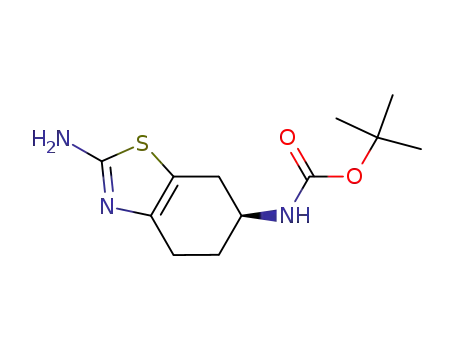 Molecular Structure of 1038555-08-6 (tert-butyl (S)-(2-amino-4,5,6,7-tetrahydrobenzo[1,2-d]thiazol-6-yl)carbamate)