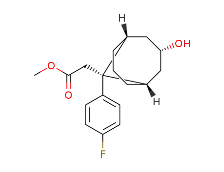 Molecular Structure of 1009367-58-1 (methyl 2-(9-(4-fluorophenyl)-3-hydroxybicyclo[3.3.1]nonan-9-yl)acetate)