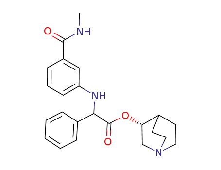Molecular Structure of 1233326-98-1 ((3-methylcarbamoyl-phenylamino)-phenyl-acetic acid (R)-(1-aza-bicyclo[2.2.2]oct-3-yl) ester)