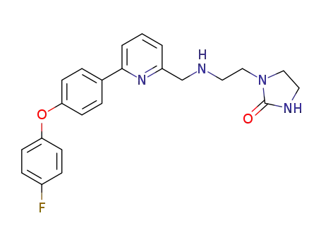 Molecular Structure of 1367124-97-7 (1-(2-(((6-(4-(4-fluorophenoxy)phenyl)pyridin-2-yl)methyl)amino)ethyl)imidazolidin-2-one)