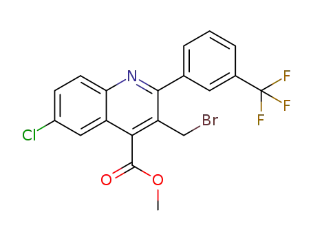Molecular Structure of 1336964-71-6 (methyl 3-(bromomethyl)-6-chloro-2-[3-(trifluoromethyl)phenyl]-4-quinolinecarboxylate)