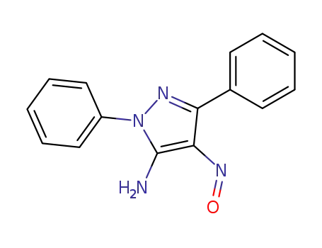 Molecular Structure of 90012-56-9 (1H-Pyrazol-5-amine, 4-nitroso-1,3-diphenyl-)