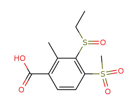 Molecular Structure of 1196958-18-5 (2-methyl-3-ethylsulfinyl-4-methylsulfonylbenzoic acid)