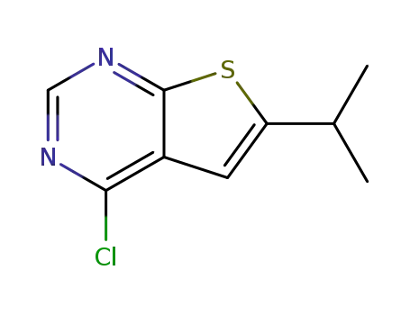 Molecular Structure of 439692-52-1 (4-CHLORO-6-ISOPROPYL-THIENO[2,3-D]PYRIMIDINE)