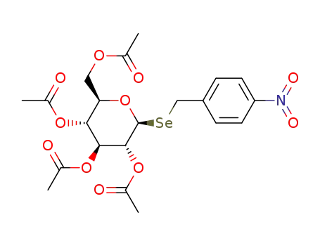 Molecular Structure of 1383478-47-4 (4-nitrobenzyl 2,3,4,6-tetra-O-acetyl-1-seleno-β-D-glucopyranoside)