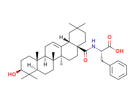 Molecular Structure of 851475-44-0 (N-[(3beta)-3-Hydroxy-28-oxoolean-12-en-28-yl]-L-phenylalanine)