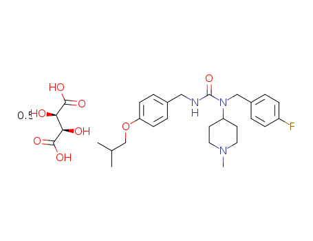 706782-28-7,Unii-na83F1sjsr,N-(4-Fluorophenylmethyl)-N-(1-methylpiperidin-4-yl)-N'-(4-(2-methylpropyloxy)phenylmethyl) carbamide (2R,3R)-dihydroxybutanedioate (2:1);N-(4-Fluorophenylmethyl)-N-(1-methylpiperidin-4-yl)-N'-(4-(2-methylpropyloxy)phenylmethyl)carbamide;Unii-na83F1sjsr;PiMavanserin Tartrate;Pimavanserin tartrate or ACP 103;ACP-103;BVF-048;Nuplazid