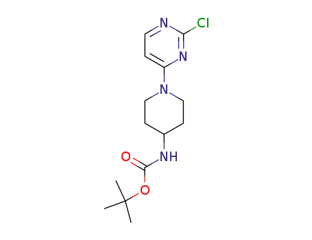 Molecular Structure of 596817-49-1 ([1-(2-CHLORO-PYRIMIDIN-4-YL)-PIPERIDIN-4-YL]-CARBAMIC ACID TERT-BUTYL ESTER)