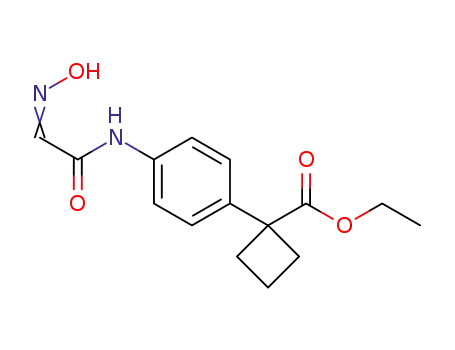 Molecular Structure of 1309089-16-4 (ethyl 2-[4-[[2-hydroxyiminoacetyl]amino]phenyl]cyclobutanecarboxylate)