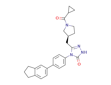 5-{[(3S)-1-(cyclopropylcarbonyl)-3-pyrrolidinyl]methyl}-4-[4-(2,3-dihydro-1H-inden-5-yl)phenyl]-2,4-dihydro-3H-1,2,4-triazol-3-one