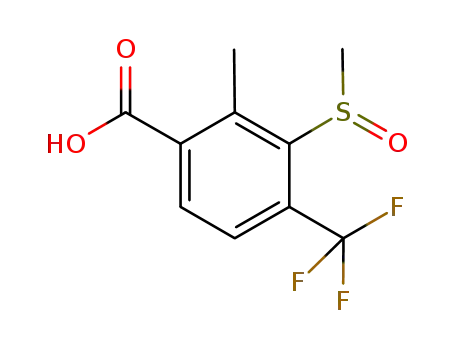 Molecular Structure of 1070761-73-7 (2-methyl-3-(methylsulfinyl)-4-(trifluoromethyl)benzoic acid)