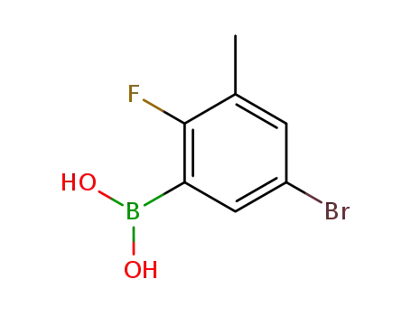 Molecular Structure of 957120-61-5 (5-Bromo-2-fluoro-3-methylphenylboronic acid)
