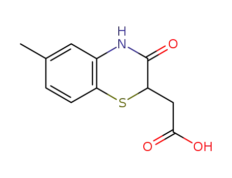 Molecular Structure of 7190-18-3 (2H-1,4-Benzothiazine-2-acetic acid, 3,4-dihydro-6-methyl-3-oxo-)
