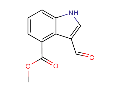 Molecular Structure of 53462-88-7 (3-formyl-1H-Indole-4-carboxylic acid methyl ester)