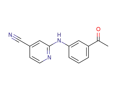 Molecular Structure of 1438416-83-1 (2-((3-acetylphenyl)amino)isonicotinonitrile)