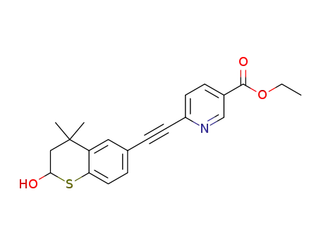 Molecular Structure of 1262228-10-3 (ethyl 6-[(2-hydroxy-4,4-dimethyl-3,4-dihydro-2-thiochromen-6-yl)ethynyl]pyridine-3-carboxylate)