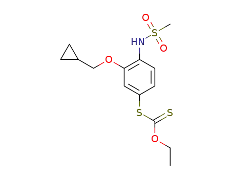 Molecular Structure of 1428846-98-3 (S-3-(cyclopropylmethoxy)-4-(methylsulfonamido)phenyl O-ethyl carbonodithioate)