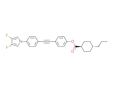 Molecular Structure of 1437796-86-5 (4-(2-(4-(3,4-difluoro-1H-pyrrol-1-yl)phenyl)ethynyl)phenyl trans-4-propylcyclohexanecarboxylate)