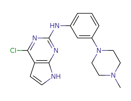 Molecular Structure of 1142947-81-6 (7H-Pyrrolo[2,3-d]pyrimidin-2-amine, 4-chloro-N-[3-(4-methyl-1-piperazinyl)phenyl]-)