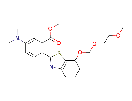 Molecular Structure of 1189353-27-2 (methyl 5-(dimethylamino)-2-{7-[(2-methoxyethoxy)methoxy]-4,5,6,7-tetrahydro-1,3-benzothiazol-2-yl}benzoate)