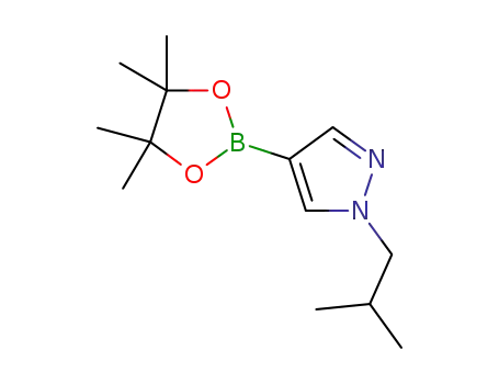 Molecular Structure of 827614-66-4 (1-ISOBUTYL-4-(4,4,5,5-TETRAMETHYL-1,3,2-DIOXABOROLAN-2-YL)-1H-PYRAZOLE)