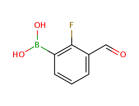 Molecular Structure of 849061-98-9 (2-FLUORO-3-FORMYLPHENYLBORONIC ACID)