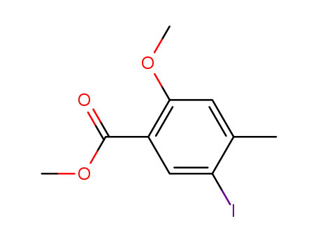 Molecular Structure of 914225-32-4 (METHYL 5-IODO-2-METHOXY-4-METHYLBENZOATE)