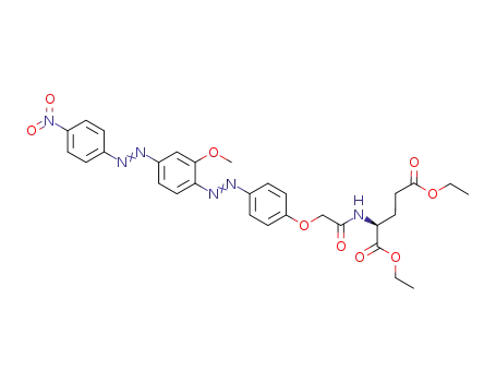 Molecular Structure of 1174937-14-4 (N-(2-{4-[2'-methoxy-4'-(p-nitrophenylazo)phenylazo]phenoxy}-acetyl)-glutamic acid diethyl ester)
