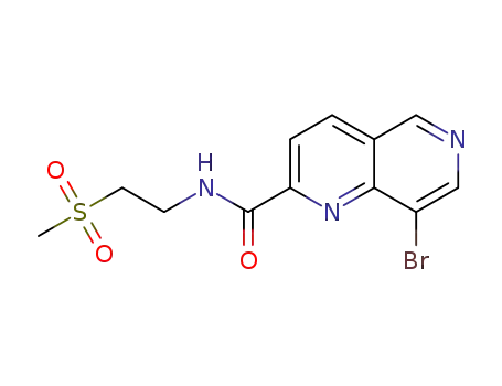 Molecular Structure of 1611473-65-4 (8-bromo-N-(2-(methylsulfonyl)ethyl)-1,6-naphthyridine-2-carboxamide)