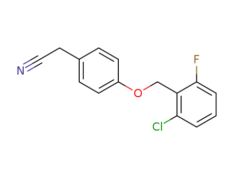 Molecular Structure of 175135-35-0 (4-(2-CHLORO-6-FLUOROBENZYLOXY)PHENYLACETONITRILE)
