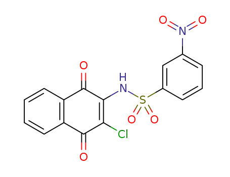Molecular Structure of 1610042-49-3 (N-(3-chloro-1,4-dioxo-1,4-dihydronaphthalen-2-yl)-3-nitrobenzenesulfonamide)