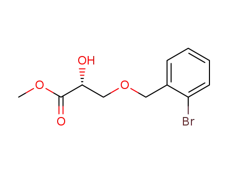 Molecular Structure of 1612884-62-4 ((2R)-3-(2-bromobenzyloxy)-2-hydroxypropionic acid methyl ester)