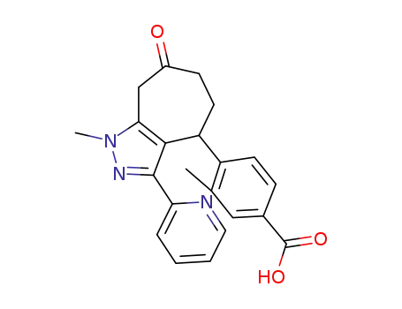Molecular Structure of 1616364-26-1 (3-methyl-4-(1-methyl-7-oxo-3-(pyridin-2-yl)-1,4,5,6,7,8-hexahydrocyclohepta[c]pyrazol-4-yl)benzoic acid)