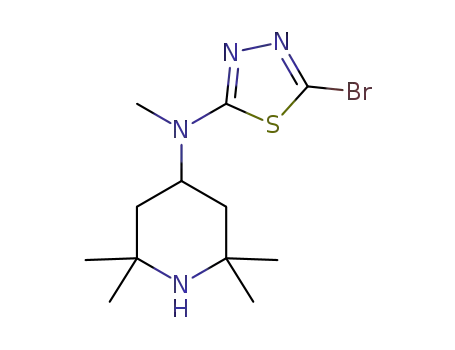 Molecular Structure of 1620515-75-4 (5-bromo-N-methyl-N-(2,2,6,6-tetramethylpiperidin-4-yl)-1,3,4-thiadiazol-2-amine)