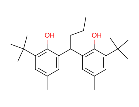 Molecular Structure of 4081-14-5 (2,2'-Butylidenebis(6-tert-butyl-p-cresol))