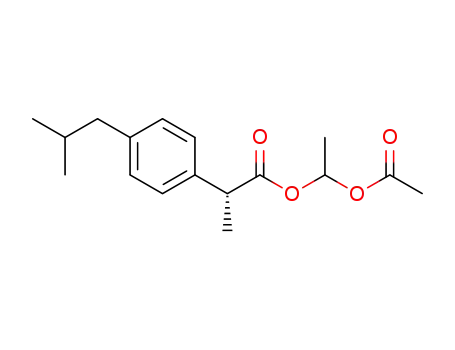 Molecular Structure of 1418602-98-8 ((R)-(-)-ibuprofen-1-acetoxy ethyl ester)