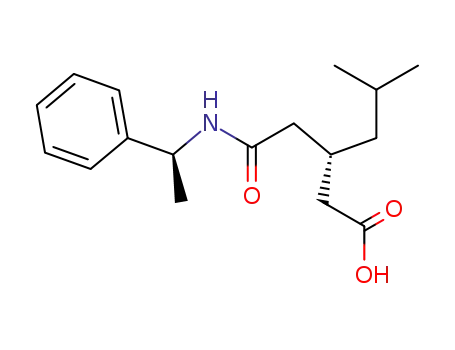 Molecular Structure of 930280-42-5 ((3S)-5-methyl-3-(2-oxo-2-{[(1S)-1-phenylethyl]amino}ethyl)hexanoic acid)
