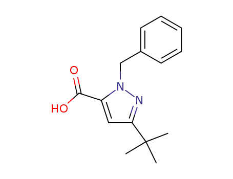 Molecular Structure of 100957-85-5 (1-BENZYL-3-(TERT-BUTYL)-1H-PYRAZOLE-5-CARBOXYLIC ACID)