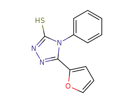 Molecular Structure of 27106-16-7 (5-FURAN-2-YL-4-PHENYL-4H-[1,2,4]TRIAZOLE-3-THIOL)