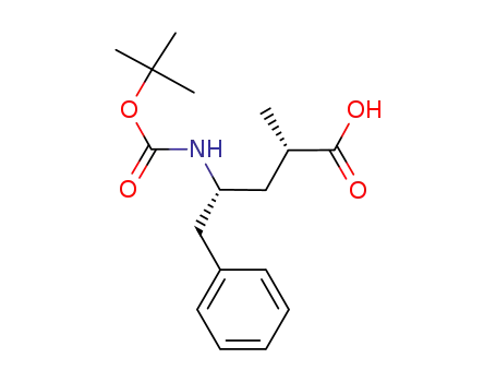 Molecular Structure of 368870-65-9 ((2S,4R)-4-((tert-butoxycarbonyl)amino)-2-methyl-5-phenylpentanoic acid)