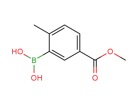 Molecular Structure of 876189-18-3 (5-Methoxycarbonyl-2-methylphenylboronic acid)