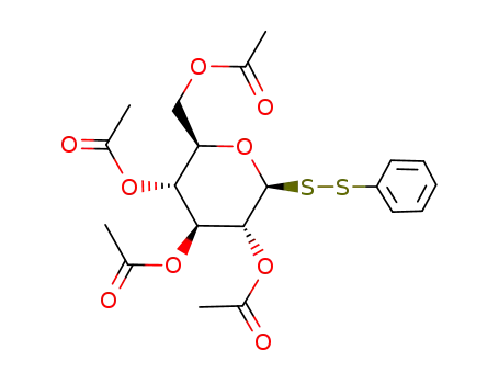 Molecular Structure of 6612-79-9 (.beta.-D-Glucopyranose, 1-deoxy-1-(phenyldithio)-, tetraacetate)