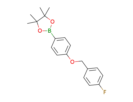 Molecular Structure of 2097168-79-9 (2-(4-((4-fluorobenzyl)oxy)phenyl)-4,4,5,5-tetramethyl-1,3,2-dioxaborolane)