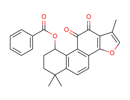 Molecular Structure of 1392502-49-6 (1,6,6-trimethyl-10,11-dioxo-6,7,8,9,10,11-hexahydrophenanthro[1,2-b]furan-9-yl benzoate)