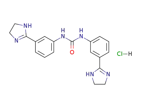 Molecular Structure of 5318-76-3 (1,3-bis[3-(4,5-dihydro-1H-imidazol-2-yl)phenyl]urea dihydrochloride)