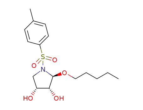 Molecular Structure of 1438279-73-2 ((2S,3R,4R)-2-(pentyloxy)-1-tosylpyrrolidine-3,4-diol)