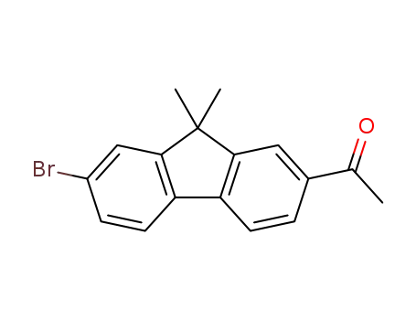 Molecular Structure of 899444-03-2 (1-(7-bromo-9,9-dimethyl-9H-fluoren-2-yl)ethanone)