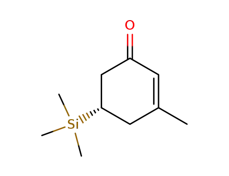 Molecular Structure of 137893-84-6 (2-Cyclohexen-1-one, 3-methyl-5-(trimethylsilyl)-, (S)-)